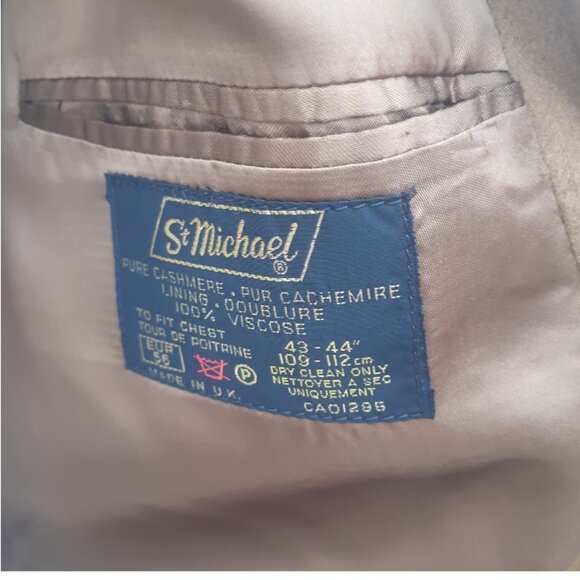 St. Michael's SZ 46 100% Pure Cashmere Men's Over Coat - Picture 5 of 14